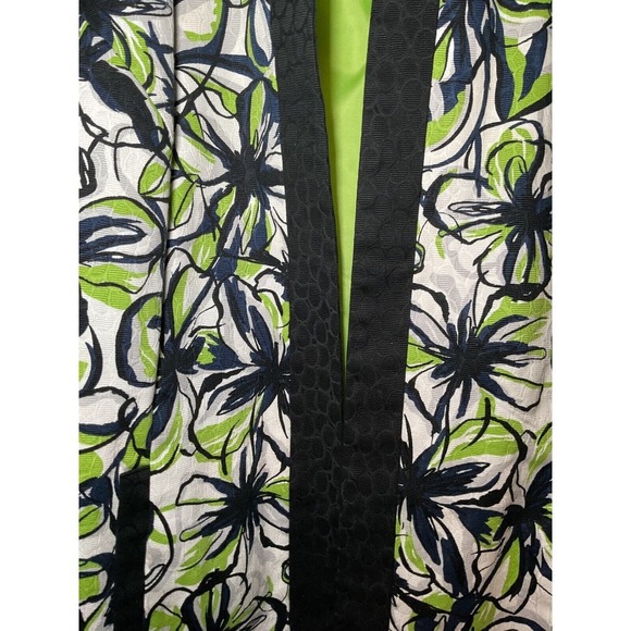 Trenz by‎ Lauren G Blazer Floral Print Open Front Ruched Sleeve Jacket 2X - Picture 2 of 13